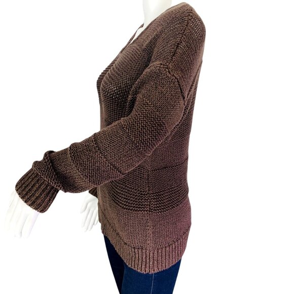 Tommy Bahama Womens Sweetzer V Neck Pullover Loose Knit Sweater Brown Size M - Picture 7 of 11
